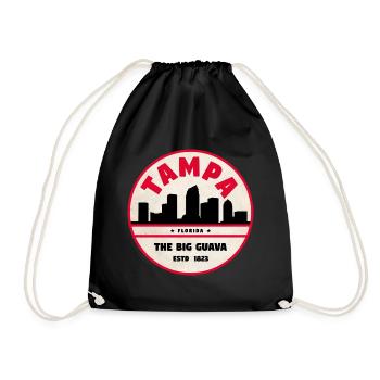 Tampa Skyline Retro Badge - Turnbeutel - Schwarz - Vorne