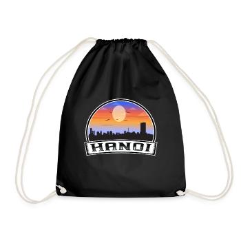 Hanoi Vietnam Skyline Vintage Sunset Travel Souven - Sac de sport léger - noir - Devant
