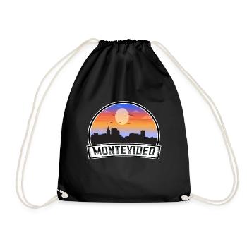 Montevideo Uruguay Skyline Vintage Sunset Travel S - Turnbeutel - Schwarz - Vorne