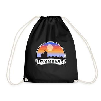 Islamabad Pakistan Skyline Vintage Sunset Travel S - Drawstring Bag - black - Front