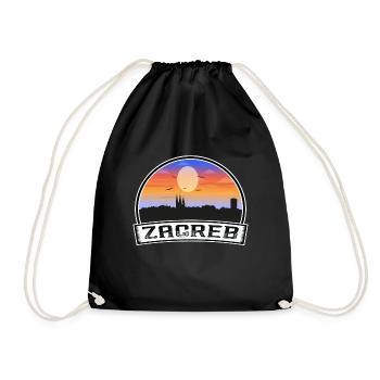Zagreb Croatie Skyline Vintage Sunset Travel Souve - Sac de sport léger - noir - Devant