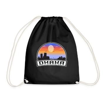 Dhaka Bangladesh Skyline Vintage Sunset Travel Sou - Drawstring Bag - black - Front