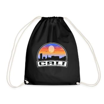 Cali Kolumbien Skyline Vintage Sonnenuntergang Reise Souven - Turnbeutel - Schwarz - Vorne