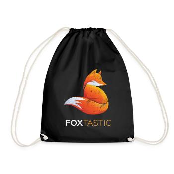Foxtastic Fox Foxes - Drawstring Bag - black - Front