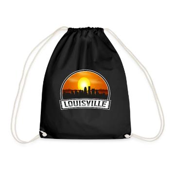 Louisville Kentucky Usa Skyline Vintage Sunset Tra - Drawstring Bag - black - Front