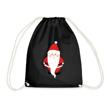 Père Noël Joyeux Noël Coeur T-Shirt d’amour - Sac de sport léger - noir - Devant