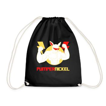 Pumpernickel - Fitness Gym - Workout Bodybuilding - Turnbeutel - Schwarz - Vorne
