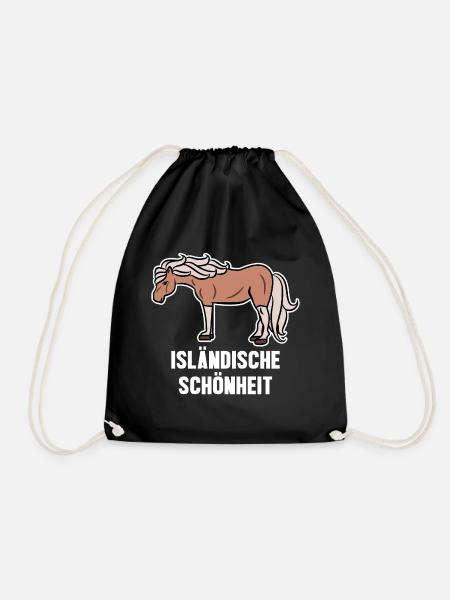 Islandpferde Pferdenarr Pferdeliebe Statement - Turnbeutel - Schwarz