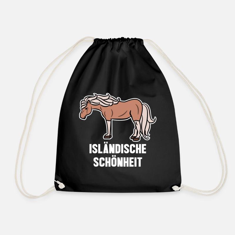 Islandpferde Pferdenarr Pferdeliebe Statement - Turnbeutel - Schwarz