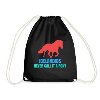Icelandic Horses Pony Statement Icelandic horse lover - Drawstring Bag - black - Front