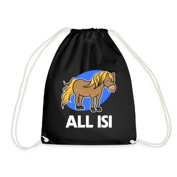 Pferdenarr Statement Islandpferde Islandponys Pony - Turnbeutel - Schwarz - Vorne