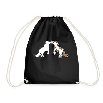 Cool Horses Horse Love Icelandic Horses Gallop - Drawstring Bag - black - Front