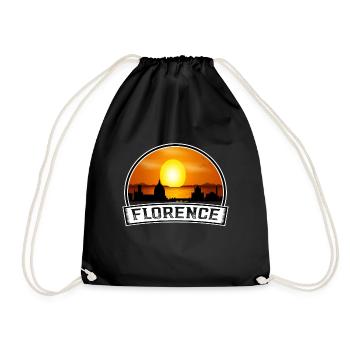 Florenz Italien Skyline Vintage Sunset Travel Souve - Turnbeutel - Schwarz - Vorne