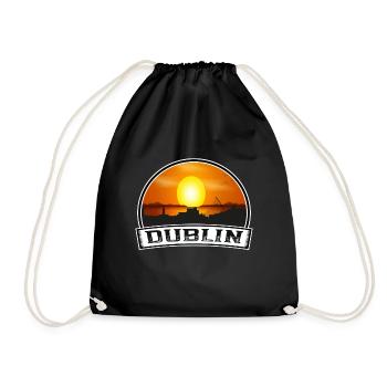 Dublin Irlande Skyline Vintage Sunset Travel Souve - Sac de sport léger - noir - Devant
