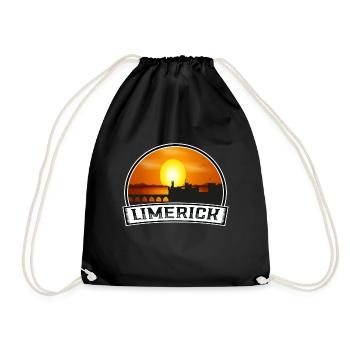 Limerick Ireland Skyline Vintage Sunset Travel Sou - Drawstring Bag - black - Front