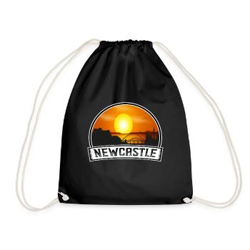 Newcastle England Skyline Vintage Sonnenuntergang Reisen So - Turnbeutel - Schwarz - Vorne