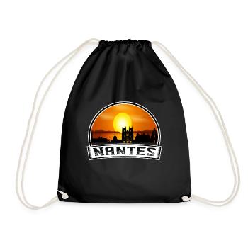 Nantes France Skyline Vintage Sunset Travel Souven - Sac de sport léger - noir - Devant