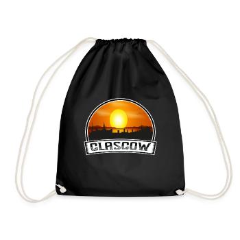 Glasgow Scotland Skyline Vintage Sunset Travel Sou - Drawstring Bag - black - Front