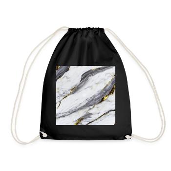 Marble White Gold Structure - Drawstring Bag - black - Front