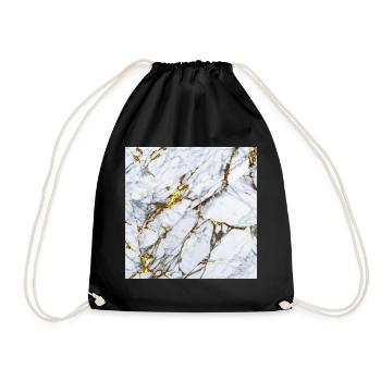 Marble White Gold Texture - Drawstring Bag - black - Front