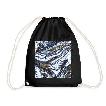 Marble meets gold Marble gold texture - Drawstring Bag - black - Front