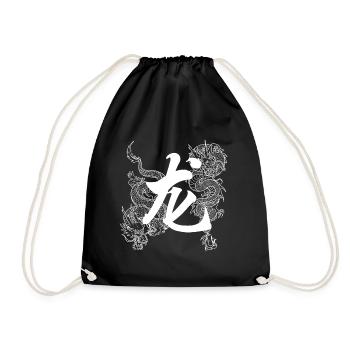 Dragon Caractère Chinois Design - Sac de sport léger - noir - Devant