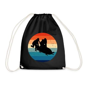 Bobsleigh Riding Bobsleigh Track Bobsleigh Women Men - Drawstring Bag - black - Front