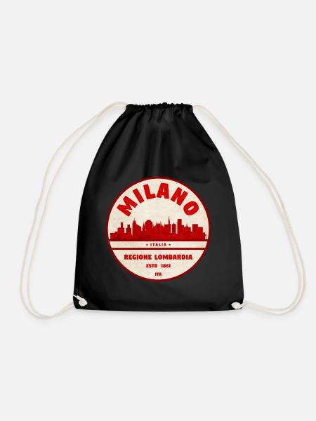 Milano Lombardia Retro Skyline - Turnbeutel - Schwarz