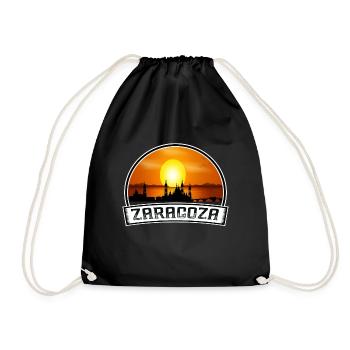 Zaragoza Spanien Skyline Vintage Sunset Travel Souve - Turnbeutel - Schwarz - Vorne