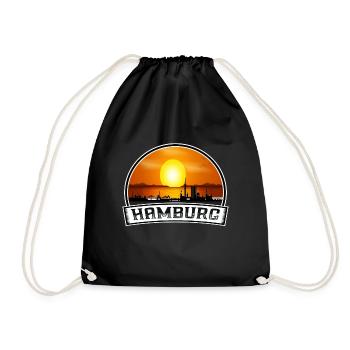 Hambourg Allemagne Skyline Vintage Sunset Travel Souv - Sac de sport léger - noir - Devant