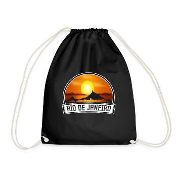 Rio De Janeiro Brazil Skyline Vintage Sunset Trave - Drawstring Bag - black - Front