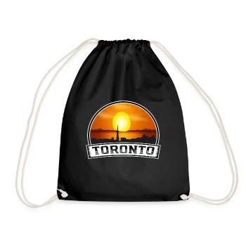 Toronto Kanada Skyline Vintage Sonnenuntergang Reise Souve - Turnbeutel - Schwarz - Vorne