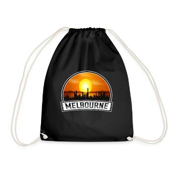 Melbourne Australie Skyline Vintage Sunset Travel - Sac de sport léger - noir - Devant