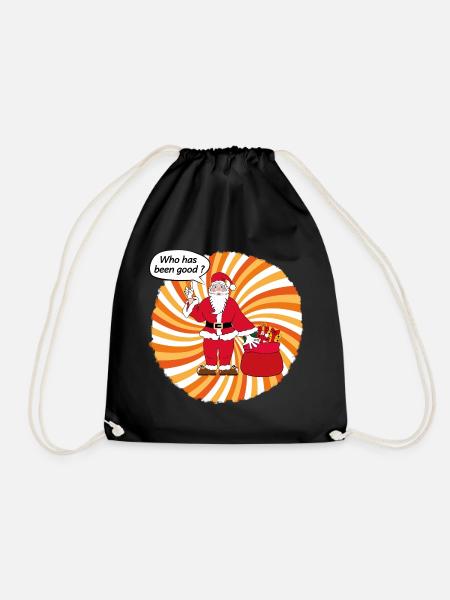 Santa Claus pop art - Drawstring Bag - black