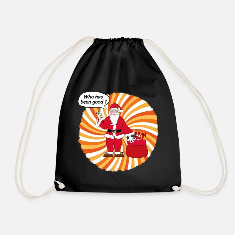 Santa Claus pop art - Drawstring Bag - black