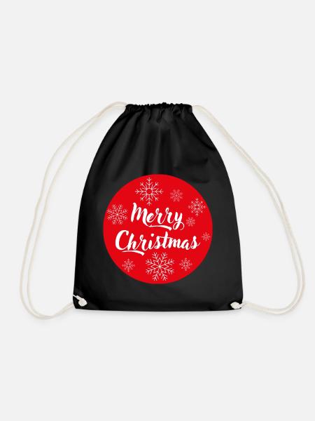 Frohe Weihnachten - Turnbeutel - Schwarz