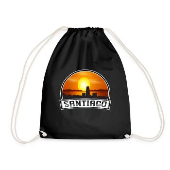 Santiago Chile Skyline Vintage Sunset Travel Souve - Turnbeutel - Schwarz - Vorne