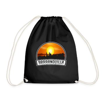 Barranquilla Colombia Skyline Vintage Sunset Trave - Drawstring Bag - black - Front