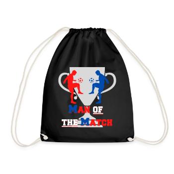 Fußball Sport - Man of the Match - Kinder Fußball - Turnbeutel - Schwarz - Vorne