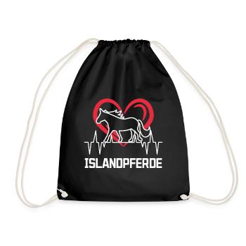 Cœur Chevaux Chevaux Islandais Cheval Amour Dicton - Sac de sport léger - noir - Devant