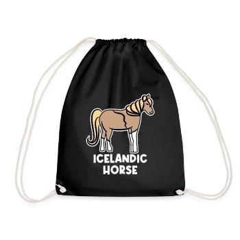 Horse Love Horses Horse Fan Icelandic Horses Saying - Drawstring Bag - black - Front