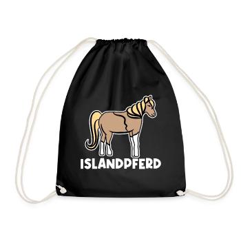Islandpferde Pferde Pferdefan Stute Fohlen Spruch - Turnbeutel - Schwarz - Vorne