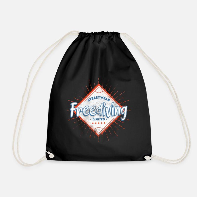 Freediving Freediving Freediving Diving - Drawstring Bag - black