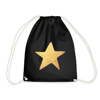 Stern Gold Weihnachten Symbol Luxus Deko exklusiv - Turnbeutel - Schwarz - Vorne