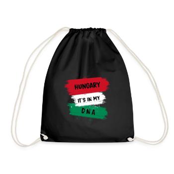 Hungary is flag design in my DNA - Drawstring Bag - black - Front