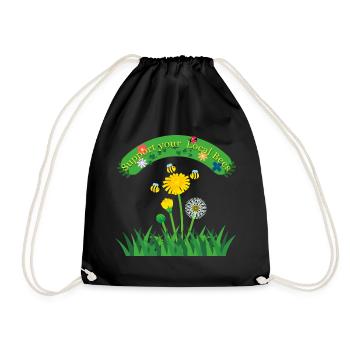 Soutenez vos abeilles locales - Sac de sport léger - noir - Devant