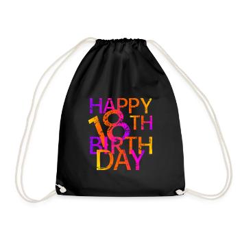 Happy 18th birthday - Drawstring Bag - black - Front