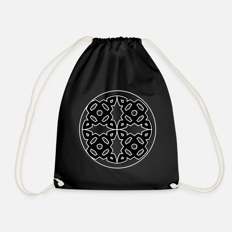 Tribal Patterns - Drawstring Bag - black