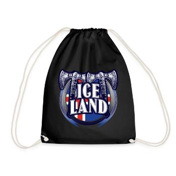 Iceland North Republic Gift Idea - Drawstring Bag - black - Front