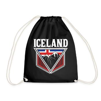 Iceland North Flag - Drawstring Bag - black - Front